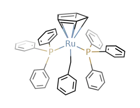 Molecular Structure of 59568-94-4 (benzyl(η5-cyclopentadienyl)bis(triphenylphosphine)ruthenium)