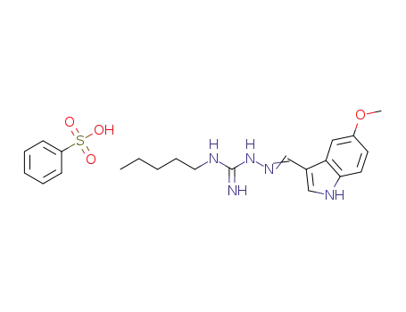 2-[(5-methoxy-1H-indol-3-yl)methylene]-N-pentylhydrazinecarboximidamide besylate