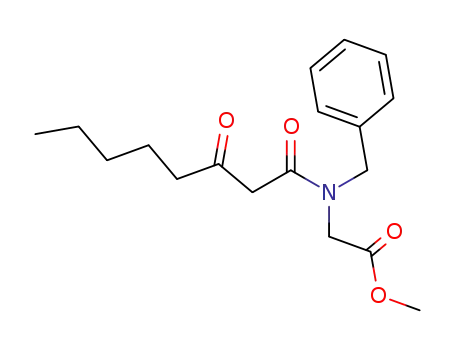 Molecular Structure of 161139-29-3 ([Benzyl-(3-oxo-octanoyl)-amino]-acetic acid methyl ester)