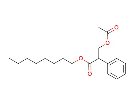 Molecular Structure of 880348-49-2 (Benzeneacetic acid, a-[(acetyloxy)methyl]-, octyl ester)