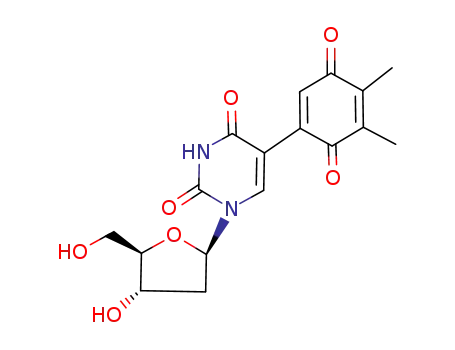 Molecular Structure of 105785-85-1 (Uridine, 2'-deoxy-5-(4,5-dimethyl-3,6-dioxo-1,4-cyclohexadien-1-yl)-)