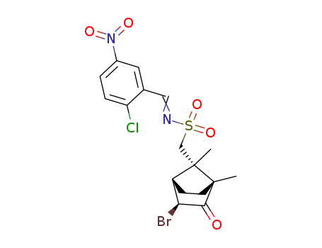 Molecular Structure of 82679-83-2 (N-(2-chloro-5-nitrobenzylidene)-d-α-bromocamphor-?-sulfonamide)