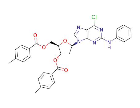 9-(2-deoxy-3,5-di(p-toluoyl)-β-D-ribofuranosyl)-2-anilino-6-chloropurine