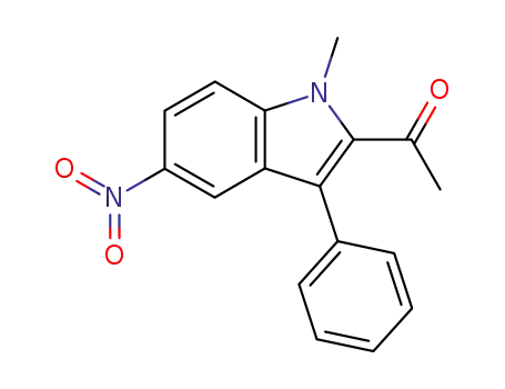 Molecular Structure of 84744-90-1 (Ethanone, 1-(1-methyl-5-nitro-3-phenyl-1H-indol-2-yl)-)