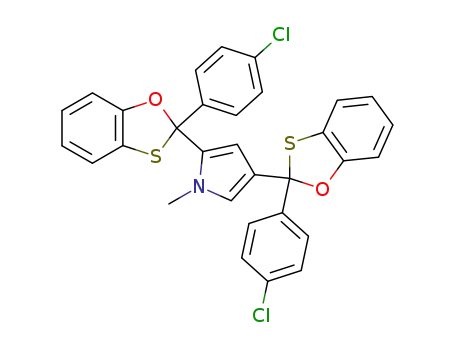 Molecular Structure of 112817-01-3 (2,4-Bis-[2-(4-chloro-phenyl)-benzo[1,3]oxathiol-2-yl]-1-methyl-1H-pyrrole)