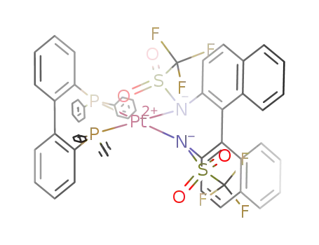 (S,R)-(2,2'-bs(diphenylphosphanyl)biphenyl)(2,2'-bis(trifluoromethanesulfonylamido)-1,1'-binaphthyl)platinum(II)