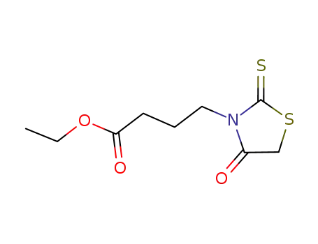 Molecular Structure of 37007-91-3 (3-Thiazolidinebutanoic acid, 4-oxo-2-thioxo-, ethyl ester)