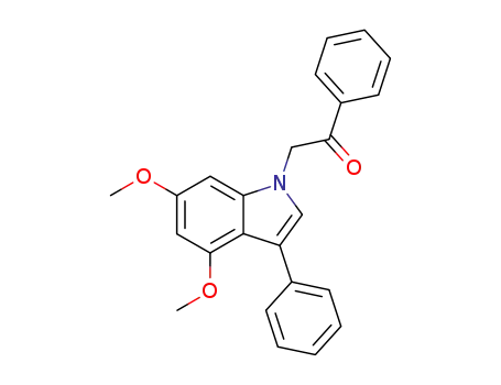Molecular Structure of 827024-89-5 (Ethanone, 2-(4,6-dimethoxy-3-phenyl-1H-indol-1-yl)-1-phenyl-)