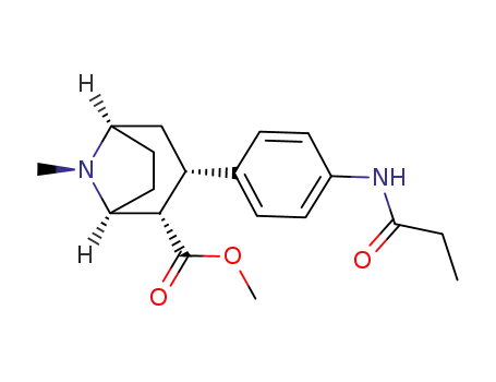 Molecular Structure of 135367-07-6 (3β-(4-propionylaminophenyl)tropane-2β-carboxylic acid methyl ester)