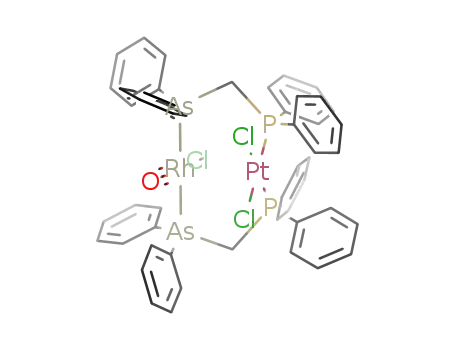 {cis-Cl<sub>2</sub>(platinum)(mu.-(diphenylphosphino)(diphenylarsino)methane)2-trans-(rhodium)(CO)Cl}