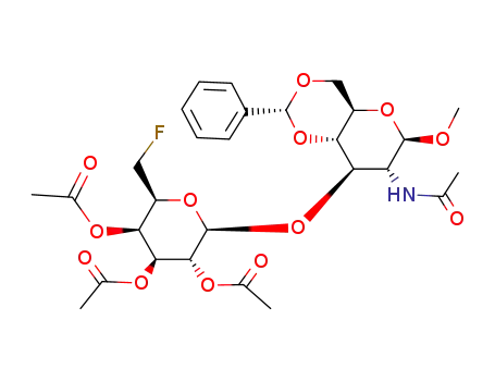 methyl 2-acetamido-4,6-O-benzylidene-2-deoxy-3-O-(2,3,4-tri-O-acetyl-6-deoxy-6-fluoro-β-D-galactopyranosyl)-β-D-glucopyranoside