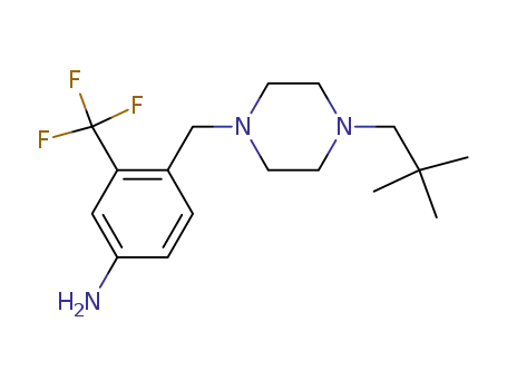 Molecular Structure of 853297-60-6 (Benzenamine,
4-[[4-(2,2-dimethylpropyl)-1-piperazinyl]methyl]-3-(trifluoromethyl)-)