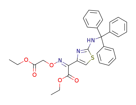 (ethoxy-2 oxo-2 ethoxy)-imino-2 Z (tritylamino-2 thiazolyl-4)-2 acetate d'ethyle