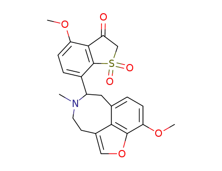 10-methoxy-6(4'-methoxy-benzo-2'-hydrothiophen-3'-on-S,S-dioxido)-5-methyl-3,4,6,7-tetrahydro-5H-furo(4.3.2-fg)-<sup>(3)</sup>-benzazacine