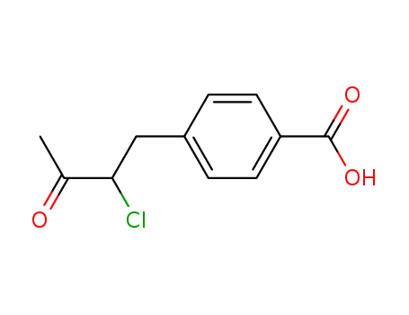Molecular Structure of 22308-36-7 (Benzoic acid, 4-(2-chloro-3-oxobutyl)-)
