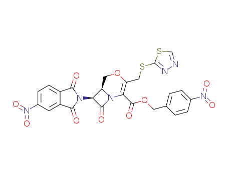 p-nitrobenzyl (6S,7S)-7-(4-nitrophthalimido)-8-oxo-3-<(1,3,4-thiadiazol-2-yl)thiomethyl>-1-aza-4-oxabicyclo<4.2.0>oct-2-ene-2-carboxylate