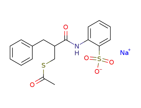 Ethanethioic acid,
S-[3-oxo-2-(phenylmethyl)-3-[(2-sulfophenyl)amino]propyl] ester,
monosodium salt