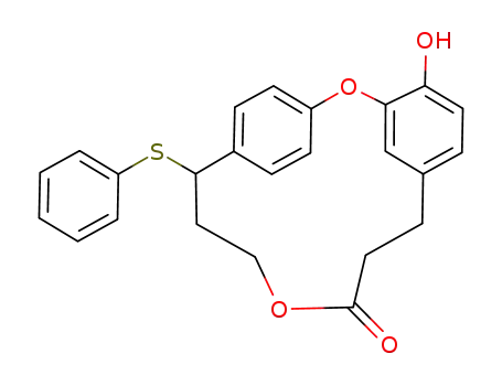 4-Hydroxy-14-(phenylsulfanyl)-2,11-dioxatricyclo<13.2.2.1<sup>3,7</sup>>eicosa-1(18),3,5,7(20),1(19),16-hexaen-10-one