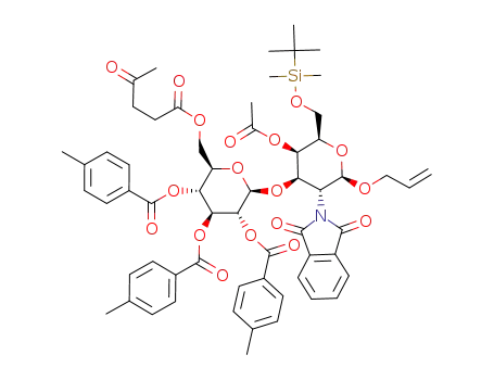 allyl (6-O-levulinoyl-2,3,4-tri-O-p-toluoyl-β-D-glucopyranosyl)-(1->3)-4-O-acetyl-6-O-tert-butyldimethylsilyl-2-deoxy-2-phthalimido-β-D-galactopyranoside