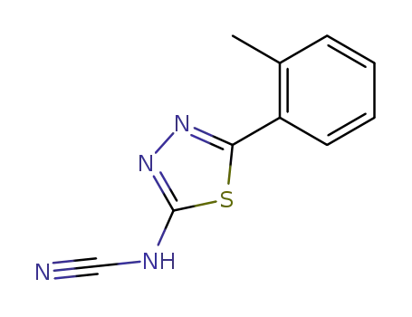 Molecular Structure of 113113-23-8 (Cyanamide, [5-(2-methylphenyl)-1,3,4-thiadiazol-2-yl]-)