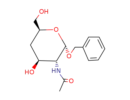 Molecular Structure of 40555-54-2 (Benzyl-2-acetamido-2,4-didesoxy-α-D-xylo-hexopyranosid)