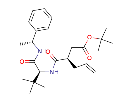 Molecular Structure of 230961-69-0 (tert-butyl (3R)-3-({[(1S)-2,2-dimethyl-1-({[(1R)-1-phenylethyl]amino}carbonyl)propyl]amino}carbonyl)hex-5-enoate)