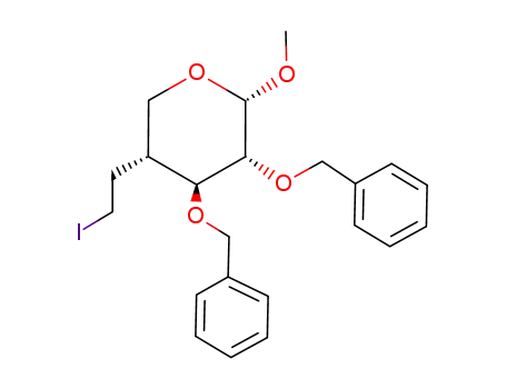(2S,3R,4S,5R)-3,4-Bis-benzyloxy-5-(2-iodo-ethyl)-2-methoxy-tetrahydro-pyran