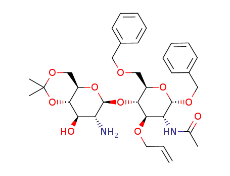 benzyl 2-acetamido-3-O-allyl-4-O-(2-amino-2-deoxy-4,6-O-isopropylidene-β-D-glucopyranosyl)-6-O-benzyl-2-deoxy-α-D-glucopyranoside