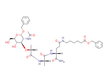 benzyl 6-<O-(benzyl 2-acetamido-2-deoxy-α-D-glucopyranosid-3-yl)-D-lactoyl-L-alanyl-D-isoglutaminylamino>hexanoate