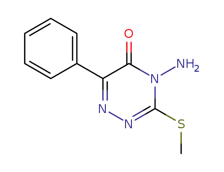 Molecular Structure of 21087-63-8 (4-Amino-3-methylthio-6-phenyl-1,2,4-triazine-5-one)