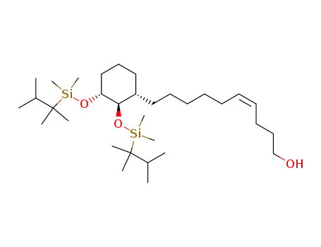 Molecular Structure of 114423-65-3 (trans,trans-3-(10'-hydroxy-6'-decenyl)-1,2-bis<dimethylthexylsilyl)oxy>cyclohexane)