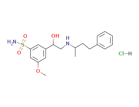 Benzenesulfonamide,
3-[1-hydroxy-2-[(1-methyl-3-phenylpropyl)amino]ethyl]-5-methoxy-,
monohydrochloride