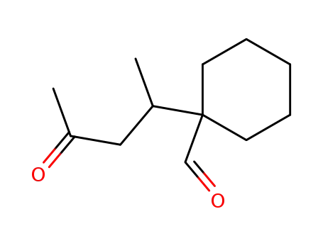 Molecular Structure of 88386-36-1 (Cyclohexanecarboxaldehyde, 1-(1-methyl-3-oxobutyl)-)