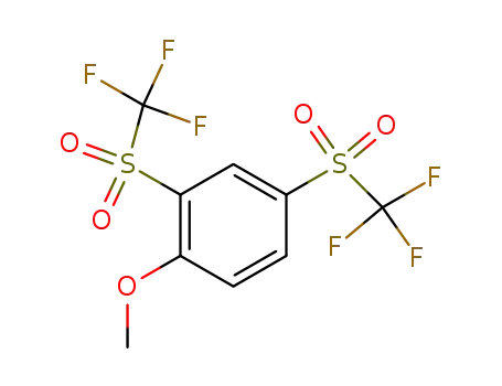 Molecular Structure of 4975-10-4 (Benzene, 1-methoxy-2,4-bis[(trifluoromethyl)sulfonyl]-)