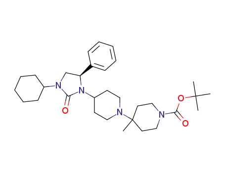 tert-butyl 4-{4-[(5R)-3-cyclohexyl-2-oxo-5-phenylimidazolidin-1-yl]piperidin-1-yl}-4-methylpiperidine-1-carboxylate