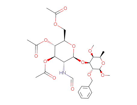 methyl 2-O-benzyl-6-deoxy-4-O-methyl-3-O-(3,4,6-tri-O-acetyl-2-deoxy-2-formamido-β-D-glucopyranosyl)-β-D-galactopyranoside