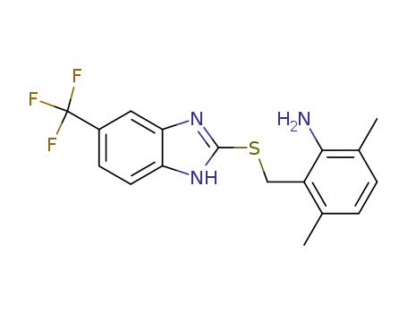 Benzenamine,
3,6-dimethyl-2-[[[5-(trifluoromethyl)-1H-benzimidazol-2-yl]thio]methyl]-