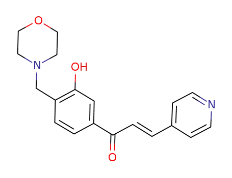 Molecular Structure of 1064288-24-9 ((E)-1-(3-hydroxy-4-(MorpholinoMethyl)phenyl)-3-(pyridin-4-yl)prop-2-en-1-one)