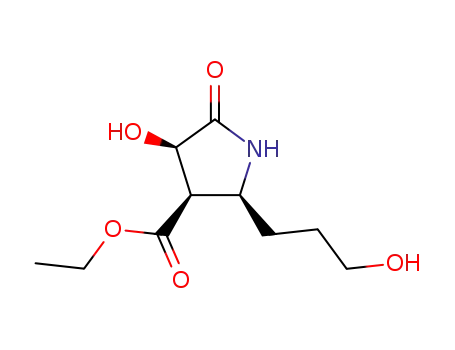 Molecular Structure of 245496-22-4 ((3R,4R,5S)-3-Hydroxy-4-ethoxycarbonyl-5-(3'-hydroxypropyl)pyrrolidin-2-one)
