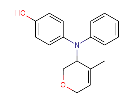 Molecular Structure of 196521-10-5 (4-[(4-methyl-3,6-dihydro-2<i>H</i>-pyran-3-yl)-phenyl-amino]-phenol)