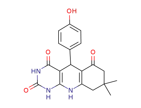 Molecular Structure of 304661-89-0 (5-(4-HYDROXYPHENYL)-8,8-DIMETHYL-5,8,9,10-TETRAHYDROPYRIMIDO[4,5-B]QUINOLINE-2,4,6(1H,3H,7H)-TRIONE)