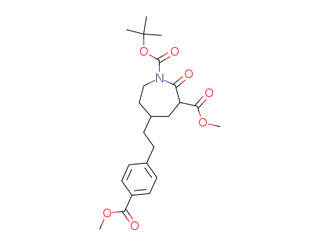 Molecular Structure of 188820-82-8 (1H-Azepine-1,3-dicarboxylic acid,
hexahydro-5-[2-[4-(methoxycarbonyl)phenyl]ethyl]-2-oxo-,
1-(1,1-dimethylethyl) 3-methyl ester)