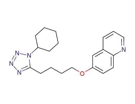 Molecular Structure of 1140833-77-7 (6-[4-(1-cyclohexyl-1H-tetrazol-5-yl)butoxy]quinoline)