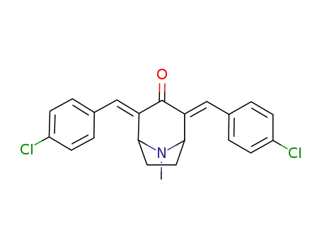 Molecular Structure of 1121978-98-0 (2,4-bis(4-chlorobenzylidene)-8-methyl-8-aza-bicyclo[3.2.1]octan-3-one)