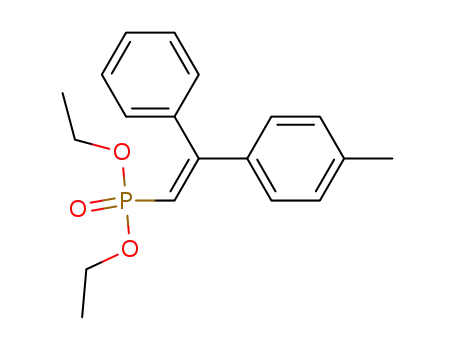 Molecular Structure of 157690-43-2 (Phosphonic acid, [2-(4-methylphenyl)-2-phenylethenyl]-, diethyl ester,
(E)-)