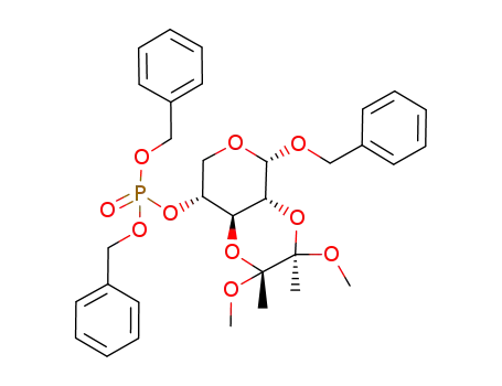 Molecular Structure of 1032939-17-5 (1-O-benzyl-2,3-(2,3-dimethoxybut-2,3-diyl)-α-D-xylopyranoside-4-O-dibenzylphosphate)