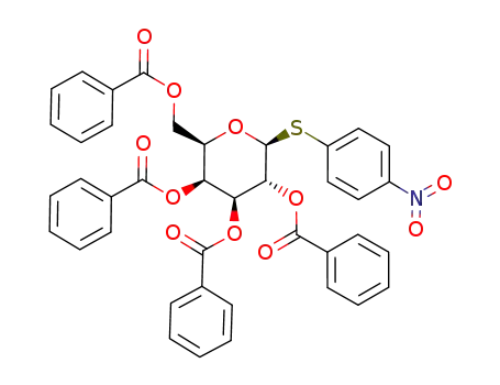 Molecular Structure of 212128-03-5 (4-nitrophenyl 2,3,4,6-tetra-O-benzoyl-1-thio-β-D-galactopyranoside)