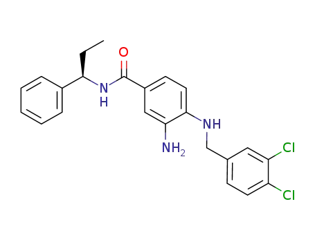 3-amino-4-{[(3,4-dichlorophenyl)methyl]amino}-N-[(1R)-1-phenylpropyl]benzamide