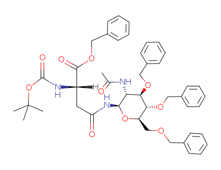NoMega-(2-AcetaMido-3,4,6-tri-O-benzyl-2-deoxy-beta-D-glucopyranosyl)-Nalpha-(tert-butoxycarbonyl)-L-asparagine Benzyl Ester