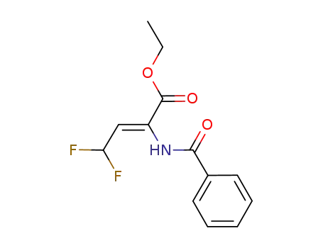 Molecular Structure of 1083005-83-7 ((Z)-Ethyl 2-benzaMido-4,4-difluorobut-2-enoate)